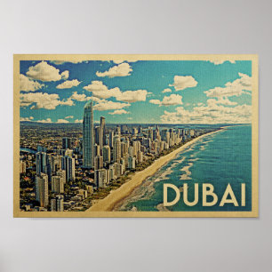 Dubai Poster Vintage Travel Art