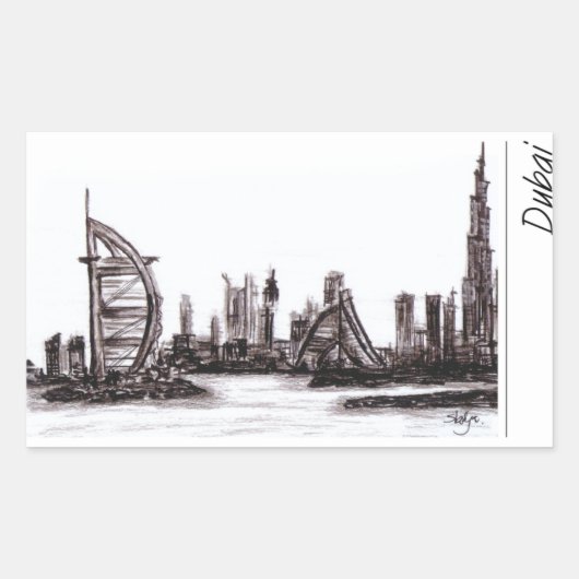 Dubai Rechthoekige Sticker (Voorkant)