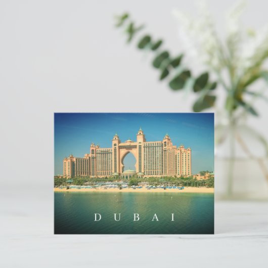 Dubai resort op Palm Jumeirah zicht op ansichtkaar Briefkaart (Staand voorkant)