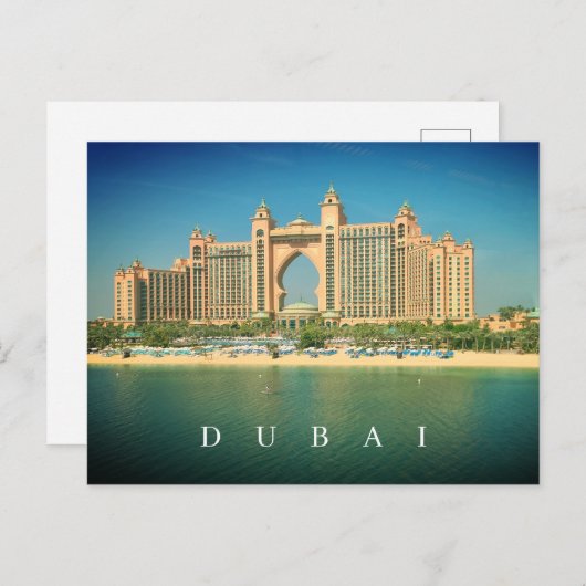 Dubai resort op Palm Jumeirah zicht op ansichtkaar Briefkaart (Voorkant / Achterkant)