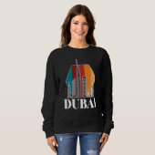 Dubai Retro Skyline Burj Khalifa Verenigde Arabisc Trui (Voorkant volledig)