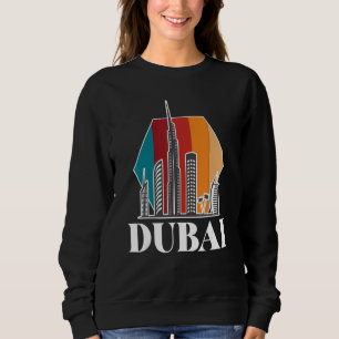 Dubai Retro Skyline Burj Khalifa Verenigde Arabisc Trui