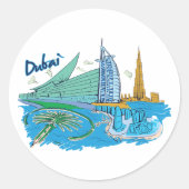 Dubai Ronde Sticker (Voorkant)