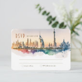 Dubai RSVP Wedding Insert Destination UAE Kaart (Staand voorkant)