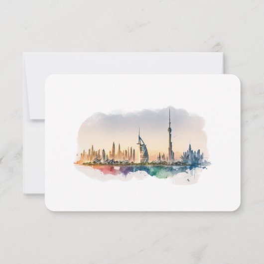 Dubai RSVP Wedding Insert Destination UAE Kaart (Achterkant)