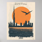 Dubai Schemering - Minimalistische Weerkaatsing va Poster (Voorkant)