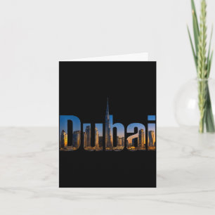Dubai silhouet burj khalifa stadsgezicht reizen kaart