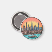 Dubai Silhouet Magneet Stad Reis Cadeau ✨ (Voorkant / Achterkant)