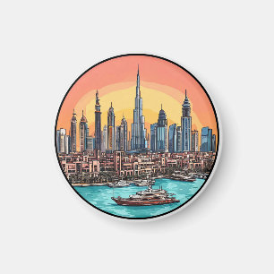 Dubai Silhouet Magneet Stad Reis Cadeau ✨