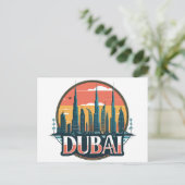 Dubai silhouet Reis Briefkaart (Staand voorkant)