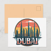 Dubai silhouet Reis Briefkaart (Voorkant / Achterkant)