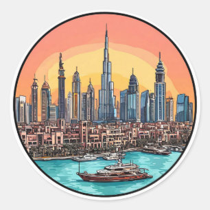 Dubai Silhouet Sticker Stad Wolkenkrabber Cadeau K