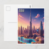 Dubai Silhouette Reis Briefkaart (Voorkant / Achterkant)