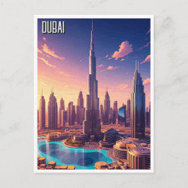 Dubai Silhouette Reis Briefkaart