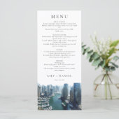 Dubai Silhouette Watercolor Elegante Trouwkaart Menu (Staand voorkant)
