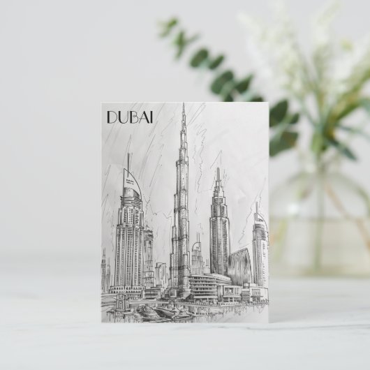 Dubai Skyline Briefkaart (Staand voorkant)