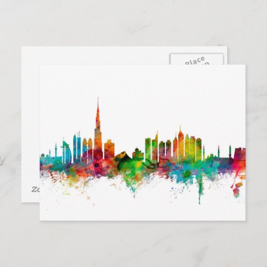 Dubai Skyline Briefkaart (Voorkant / Achterkant)