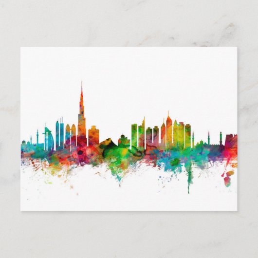 Dubai Skyline Briefkaart (Voorkant)