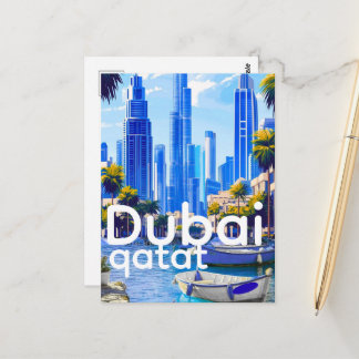 Dubai Skyline Card, Modern City Landmarks Briefkaart