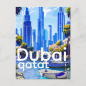 Dubai Skyline Card, Modern City Landmarks Briefkaart (Voorkant)