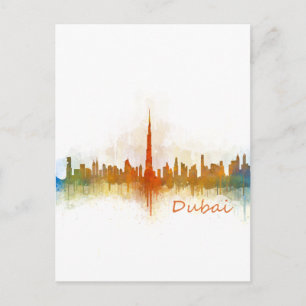 Dubai Skyline Cityscape Emirates v3 Briefkaart