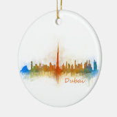 Dubai Skyline Cityscape Emirates v3 Keramisch Ornament (Links)