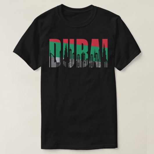 Dubai Skyline Flag Souvenir Gift UAE Pride T-shirt (Design voorkant)