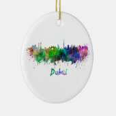 Dubai skyline in watercolor keramisch ornament (Rechts)