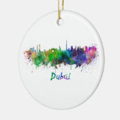 Dubai skyline in watercolor keramisch ornament (Links)
