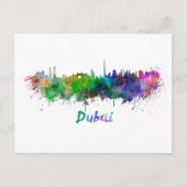 Dubai skyline in waterverf briefkaart (Voorkant)