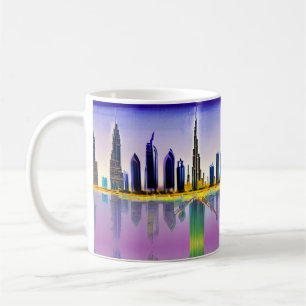 Dubai skyline met de wolkenkrabber Burj Khalifa Koffiemok