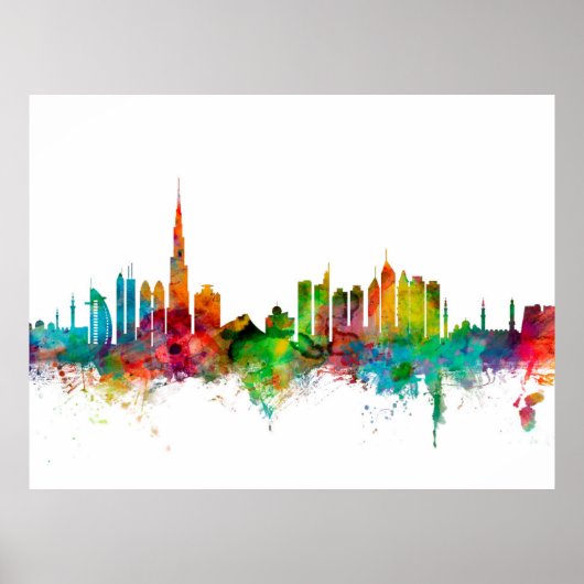 Dubai Skyline Poster (Voorkant)