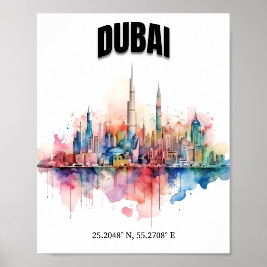 Dubai Skyline Poster (Voorkant)