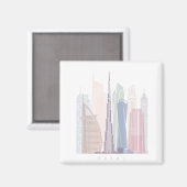 DUBAI SKYLINE POSTER PASTEL MAGNEET (Voorkant / Achterkant)