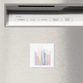 DUBAI SKYLINE POSTER PASTEL MAGNEET (Insitu (Vaatwasser))
