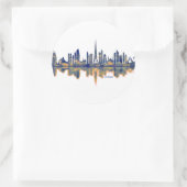 Dubai Skyline Ronde Sticker (Tas)