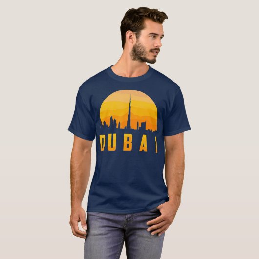 Dubai Skyline Schattigee Verenigde Arabische Emira T-shirt (Voorkant volledig)