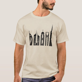 Dubai Skyline Souvenir berühmte Gebäude Typografie T-shirt