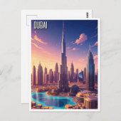 Dubai Skyline Travel Briefkaart (Voorkant / Achterkant)