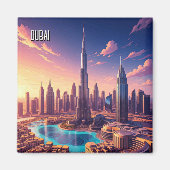 Dubai Skyline Travel Magneet (Voorkant)