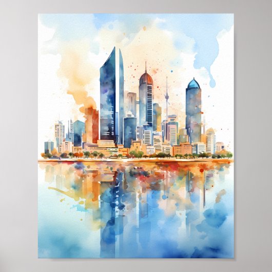 Dubai Skyline Wall Art, moderne kunst aan de muur Poster (Voorkant)
