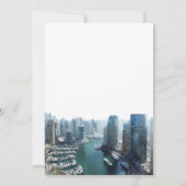 Dubai Skyline Watercolor Elegant Wedding Kaart (Achterkant)