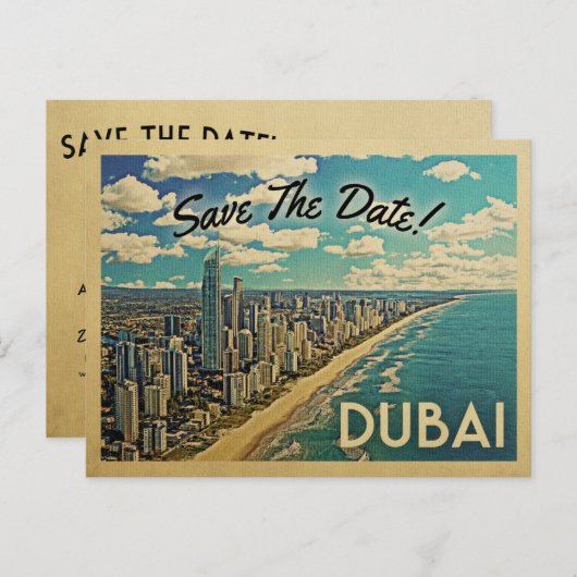 Dubai slaat de datum  Briefkaarten op (Voorkant / Achterkant)