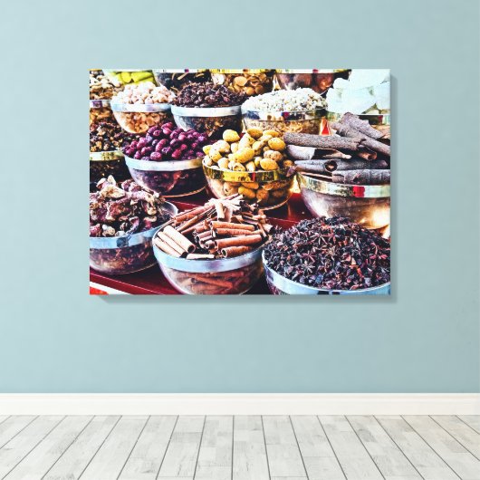 Dubai Specerijen Souk Canvas Afdruk (Insitu (Houten vloer))