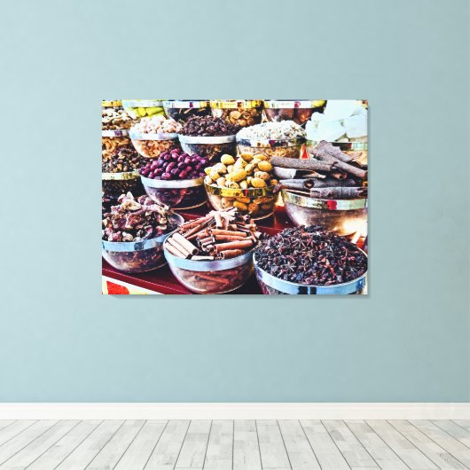 Dubai Specerijen Souk Canvas Afdruk (Insitu (Houten vloer))