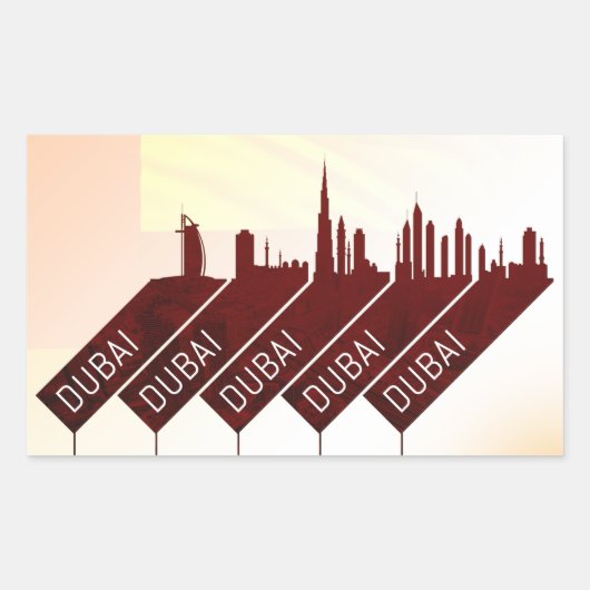 Dubai stad reisstijl rechthoekige sticker (Voorkant)