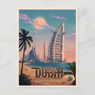 Dubai strand skyline briefkaart