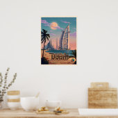 Dubai Strand Skyline Poster (Keuken)