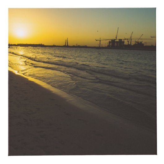 Dubai strand zonsondergang kubus (Voorkant)