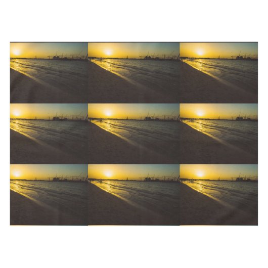 Dubai strand zonsondergang tafelkleed (Voorkant (Horizontaal))